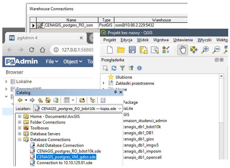 Rys. 4: Przykłady aplikacji dostępowych do RDBMS